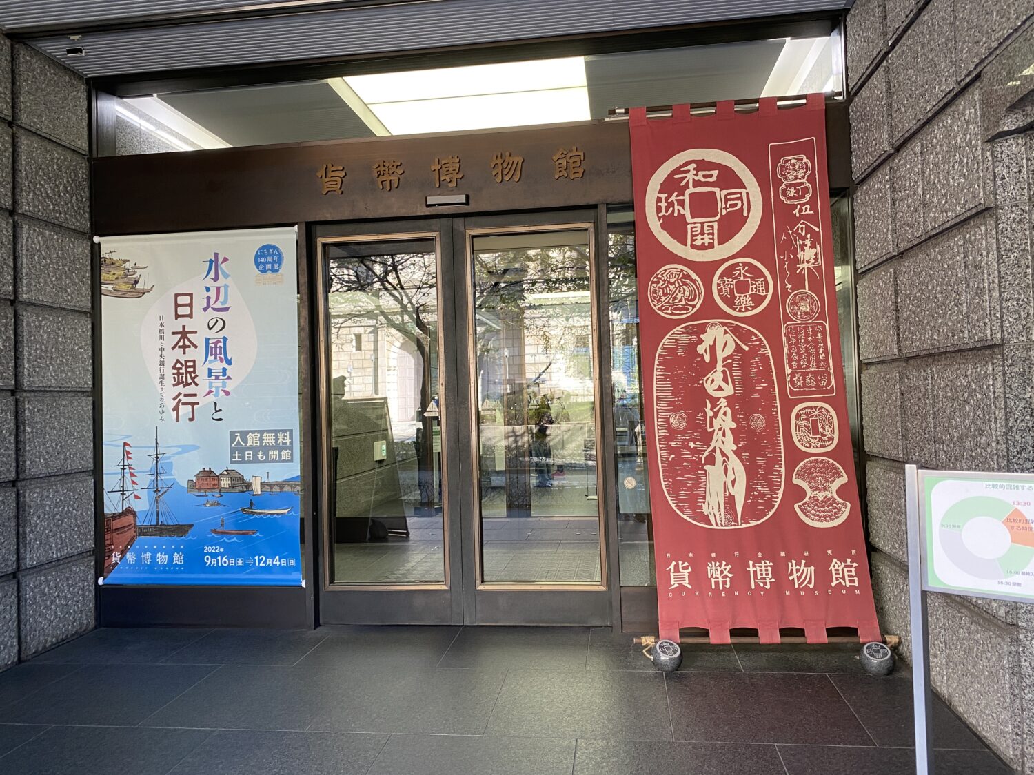 日本橋にある貨幣博物館の入り口の写真