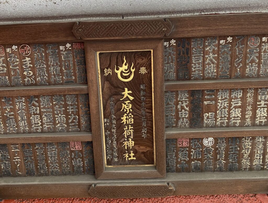 日本橋・大原稲荷神社の銘板