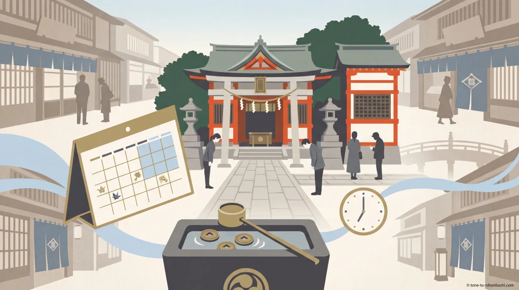 小網神社の混雑回避と参拝所要時間を表すアイキャッチ
