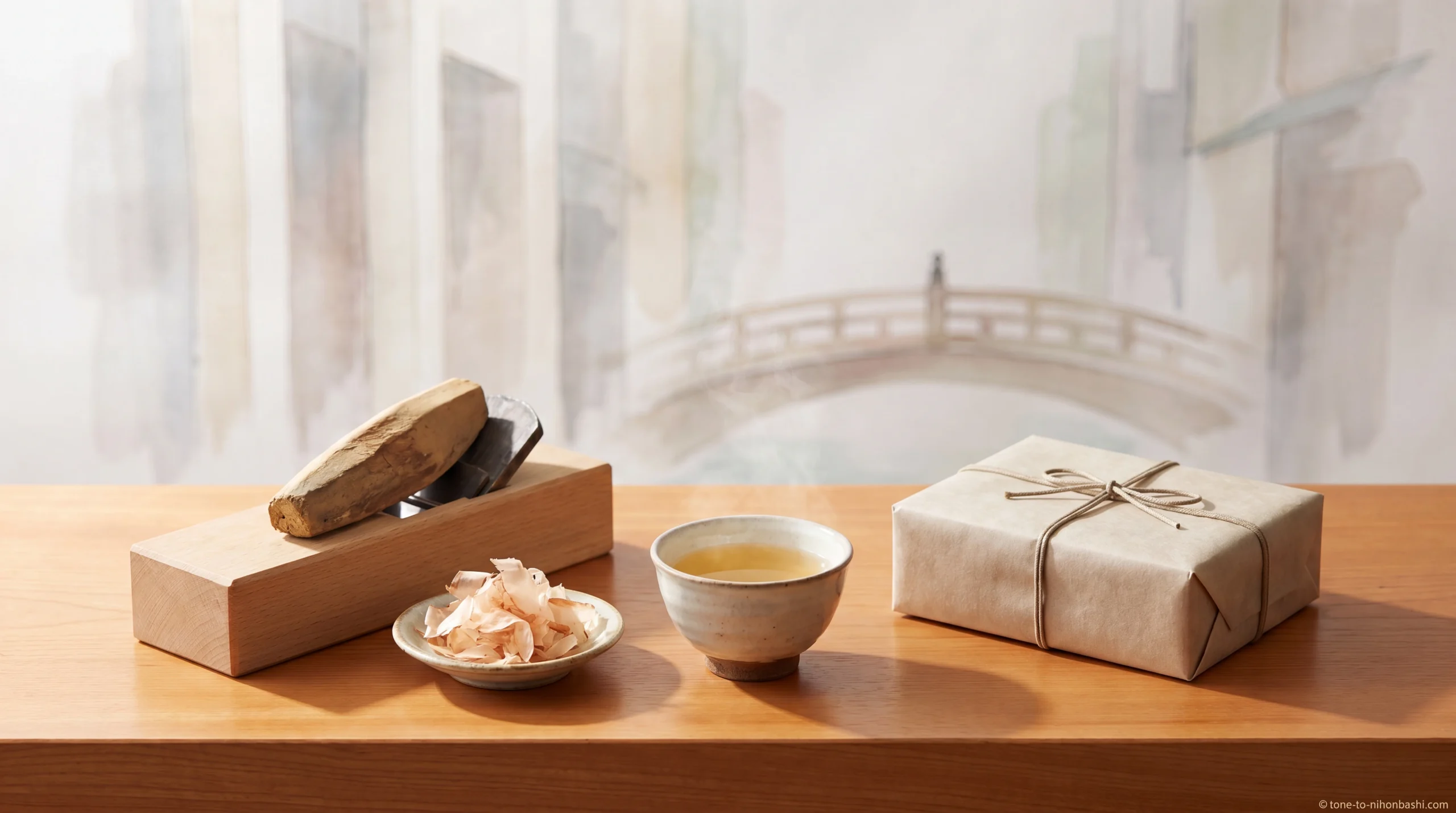 にんべん日本橋本店の鰹節とだしを表すアイキャッチ