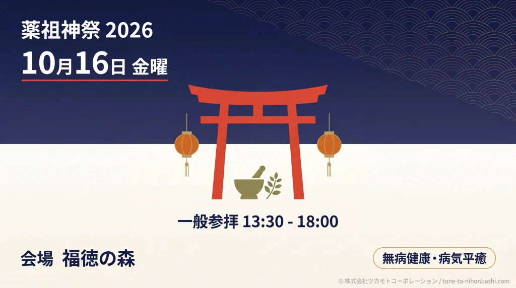 薬祖神祭2026年10月16日開催の告知ビジュアル