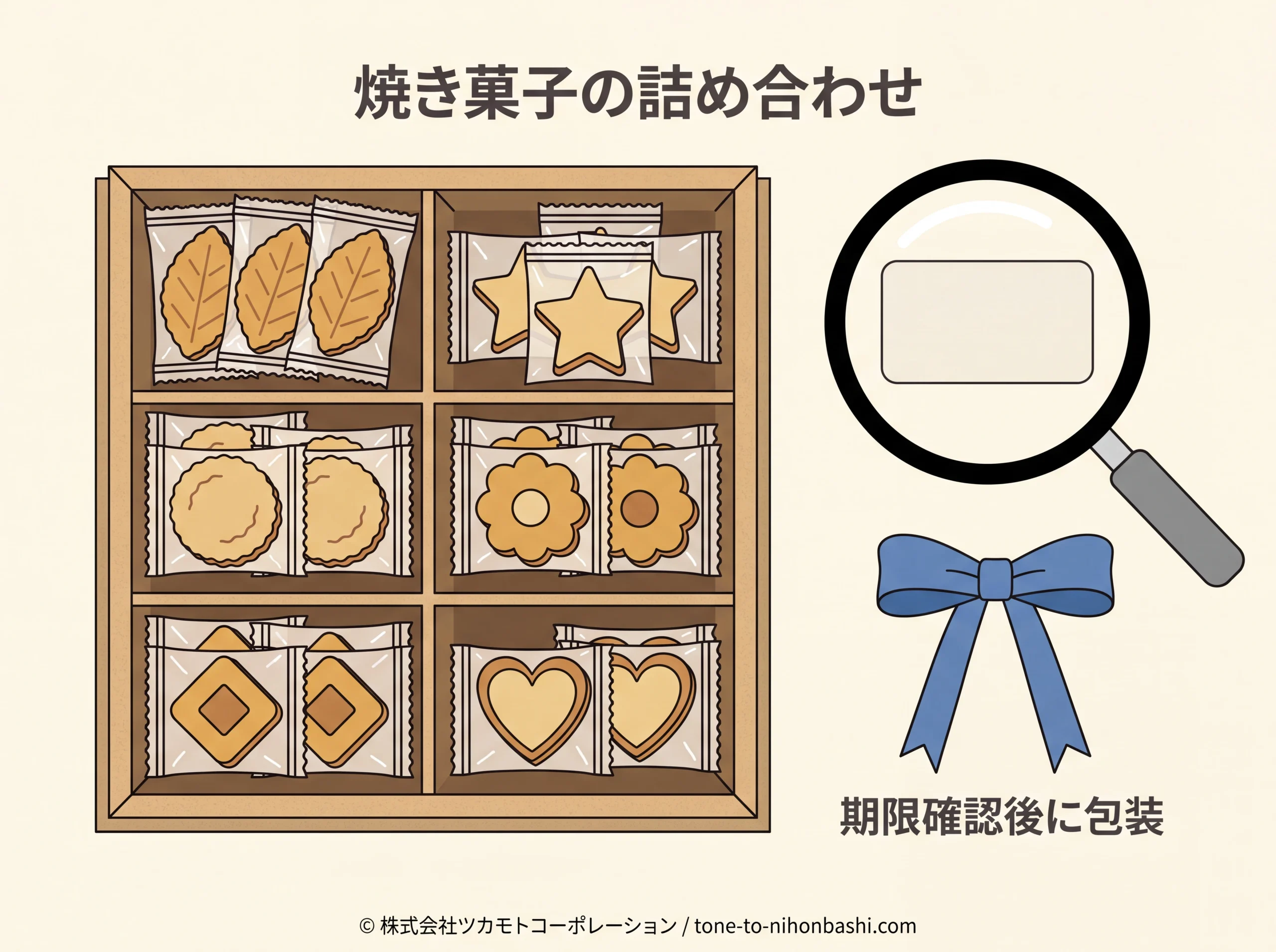 種類のある焼き菓子詰め合わせと期限確認