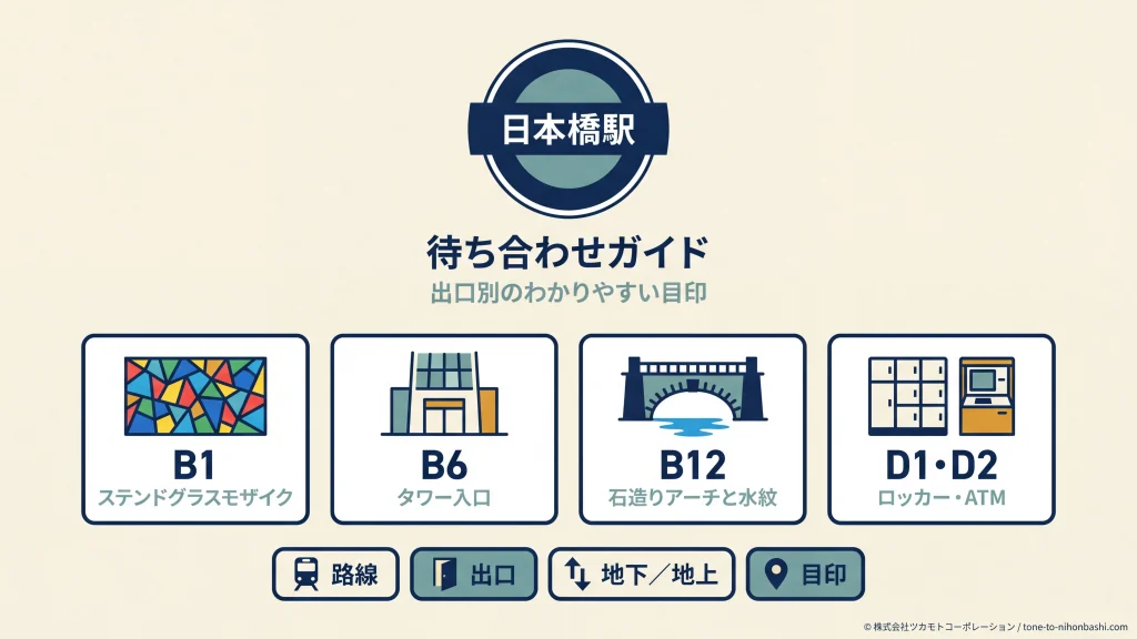 日本橋駅の出口別待ち合わせ目印ガイド