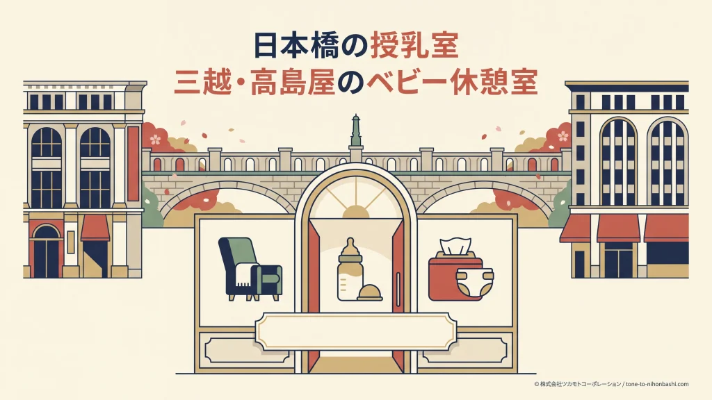 日本橋の授乳室と三越・高島屋のベビー休憩室案内