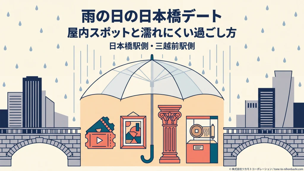 雨の日の日本橋屋内デート