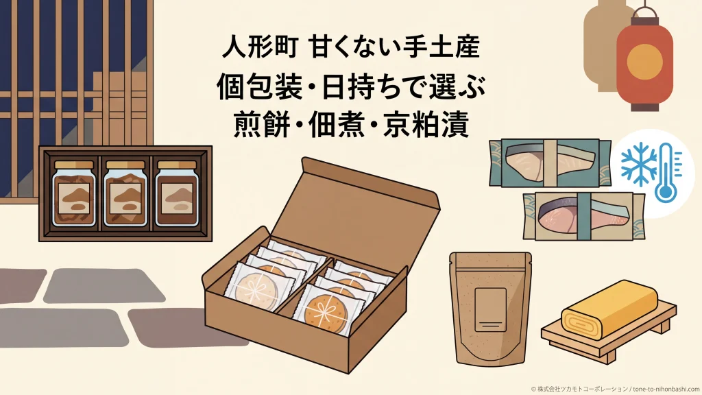 人形町の甘くない手土産を個包装と日持ちで選ぶガイド