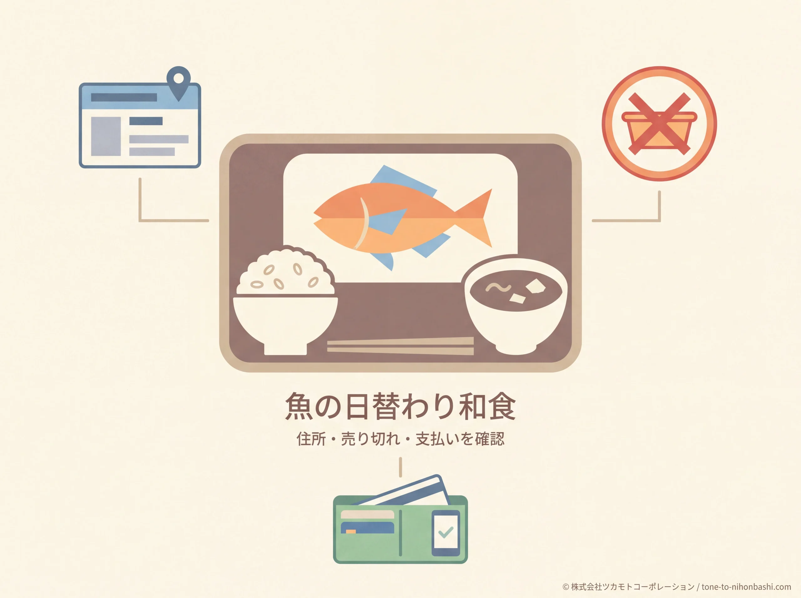 魚の日替わり和食を選ぶ図