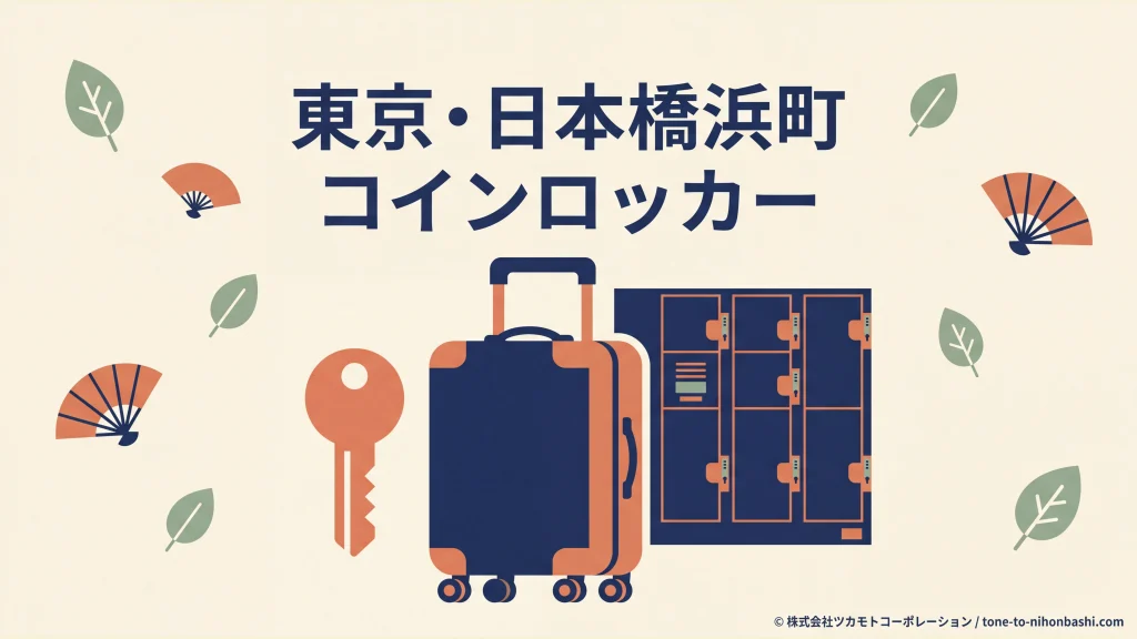 東京日本橋浜町のロッカーと旅行かばん