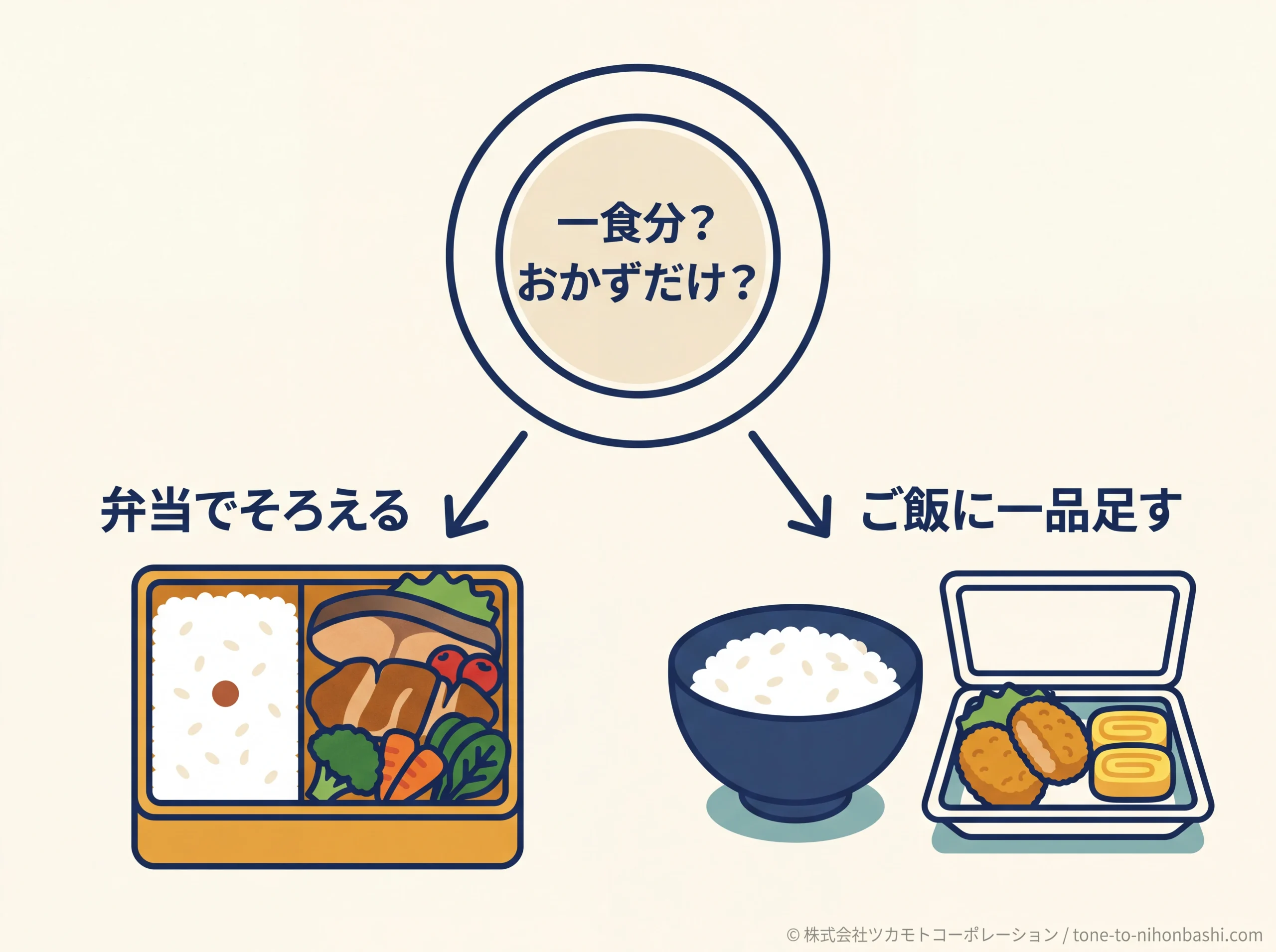 弁当かおかずかを選ぶ分岐図