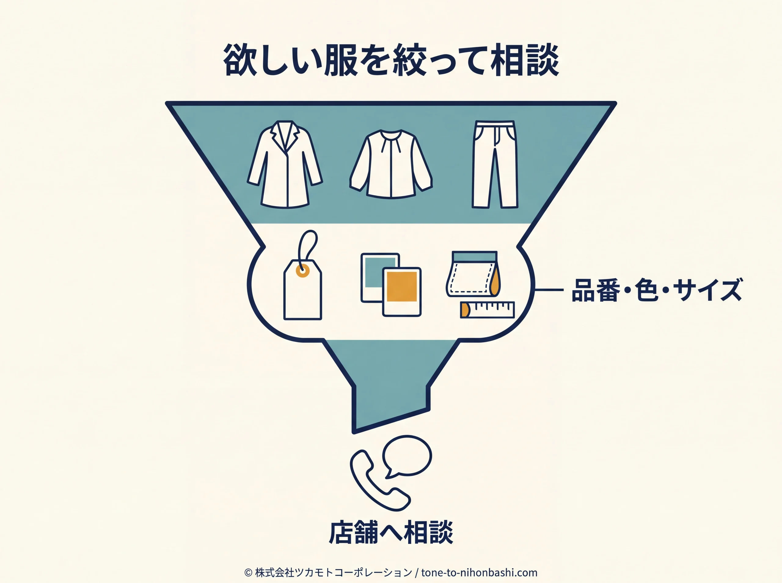 服の条件を絞って店舗へ相談する考え方