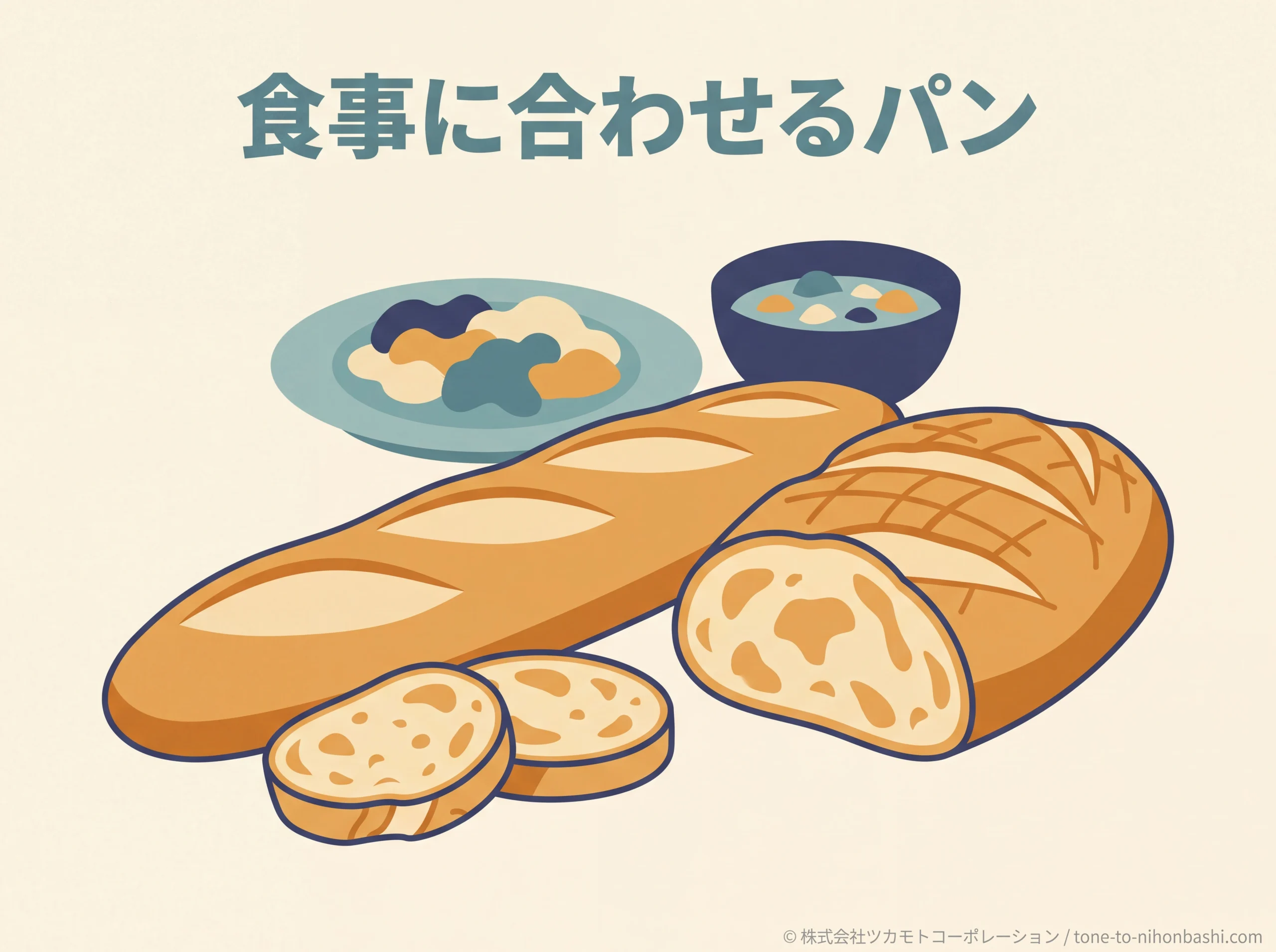 ハード系の食事パンを選ぶイメージ